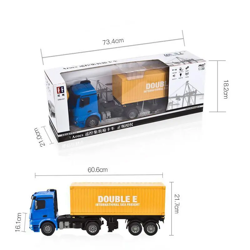 Remote Control Trailer RC Truck Big Electronic Simulation Car With LED Engineering Car Chargeable Vehicle Toy Kids Birthday Gift