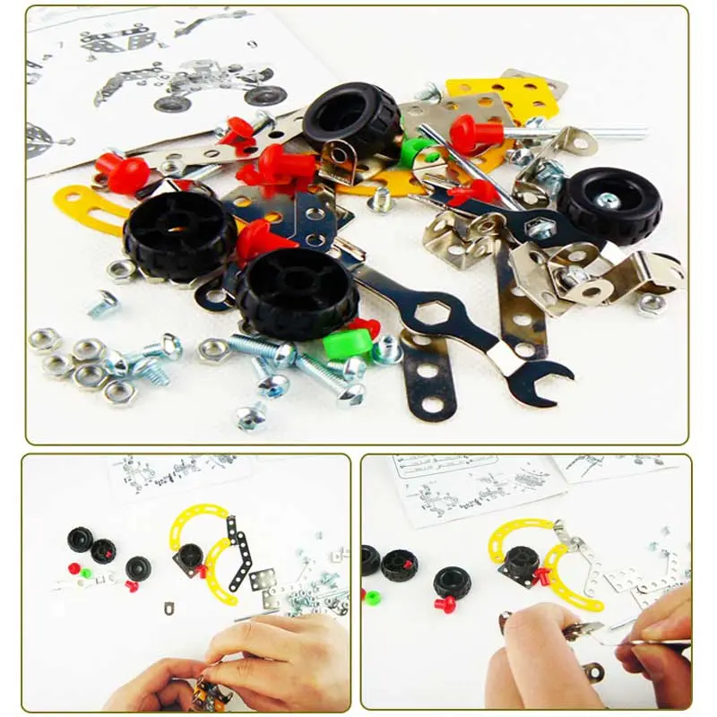 DIY Truck Model Building Kits 3D Metal Constructor Educational Toys Blocks Creative Assembly Truck Kits For Children Boy Gift