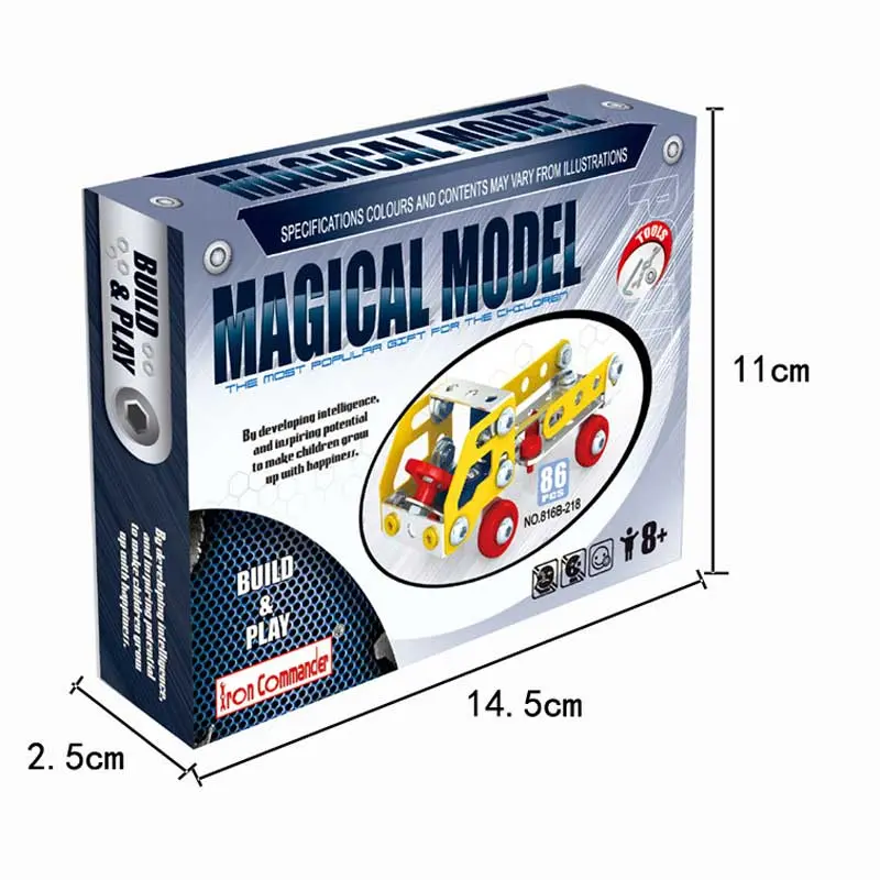 DIY Truck Model Building Kits 3D Metal Constructor Educational Toys Blocks Creative Assembly Truck Kits For Children Boy Gift