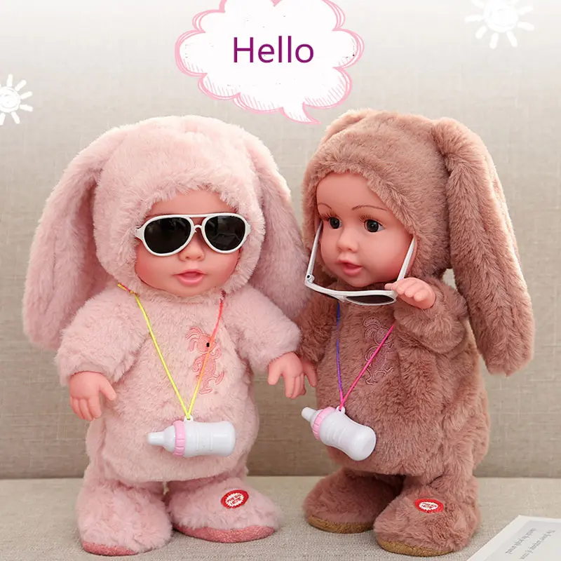Electronic Reborn Baby Doll Toy Talk Walk 72 Songs Stuffed Lifelike Toddler Baby Doll For Girls Boys Accompany Birthday Gifts