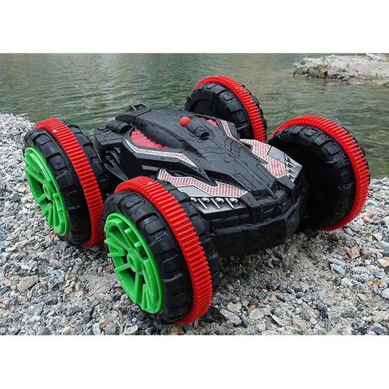 1/14 RC Amphibious Car 2.4G 4WD Remote Control Vehicle Waterproof Off-road Climbing RC Truck with Sound LED Light Kids Gift Toys