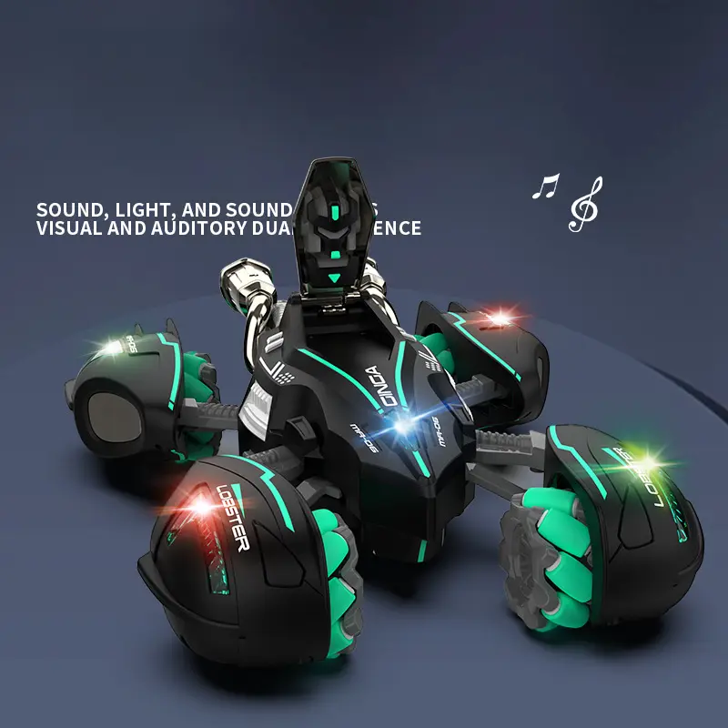 Deformation RC Car Dual Form Remote Control Car 4W Drive Drift Stunt Vehicle with Music Sound LED Light Climbing Toy Kids Gift