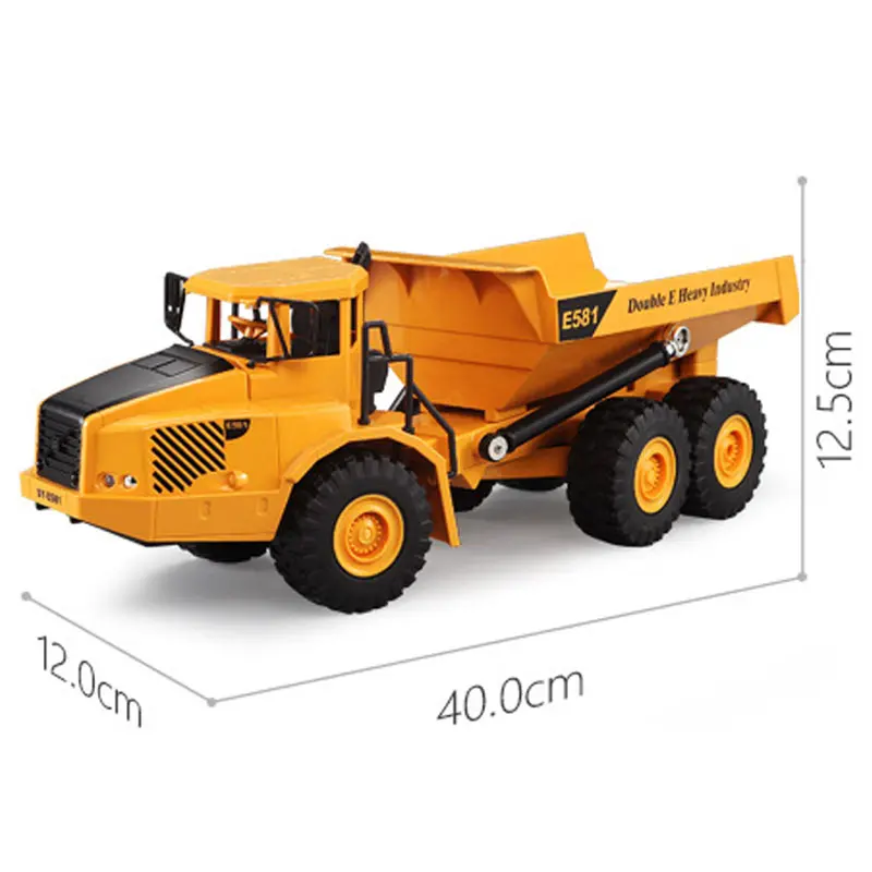 RC Truck Remote Control Engineering Car Articulated Frame With LED Music RC Dumper Toy 9CH Electronic Vehicle Model Kids Gift