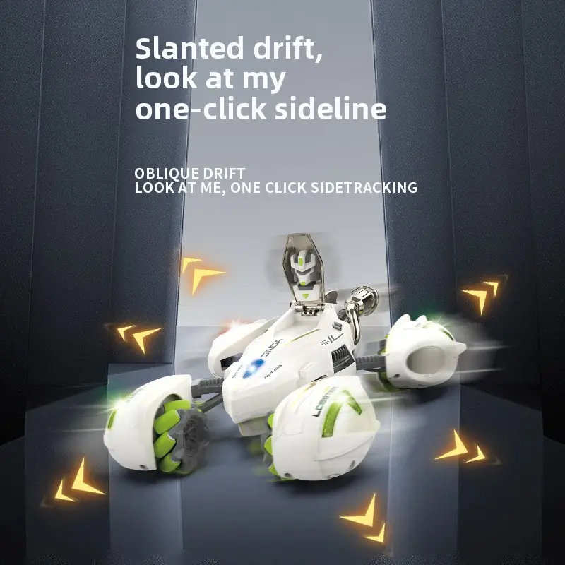 Deformation RC Car Dual Form Remote Control Car 4W Drive Drift Stunt Vehicle with Music Sound LED Light Climbing Toy Kids Gift