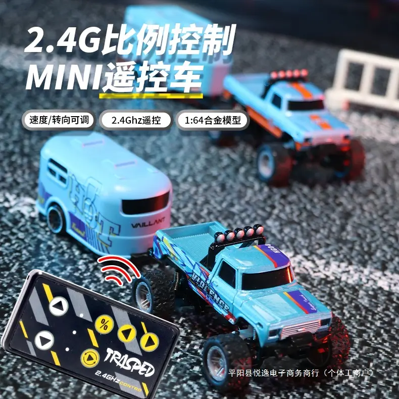 Alloy mini RC Car off-road Remote Control truck Rechargeable Electronic RC vehicle With wagon box Toys For Boys Girls Gift