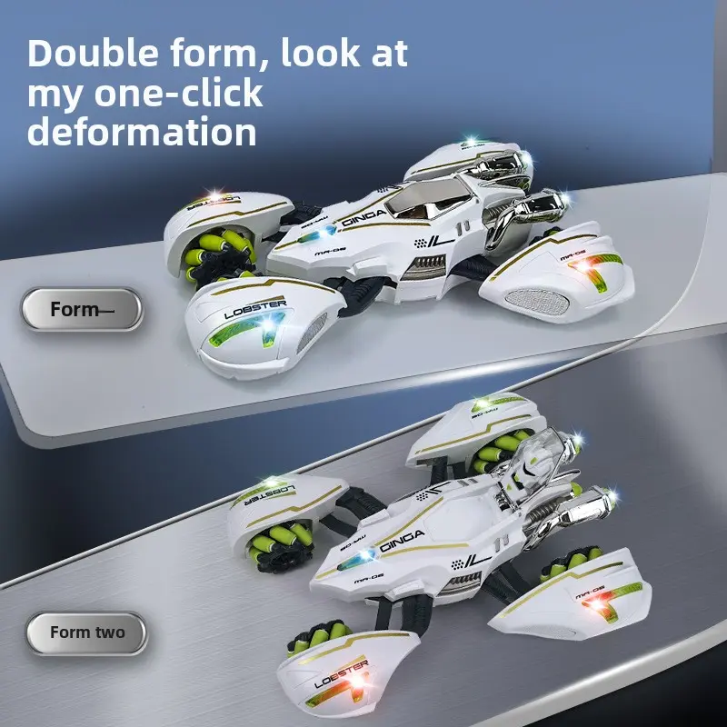 Deformation RC Car Dual Form Remote Control Car 4W Drive Drift Stunt Vehicle with Music Sound LED Light Climbing Toy Kids Gift