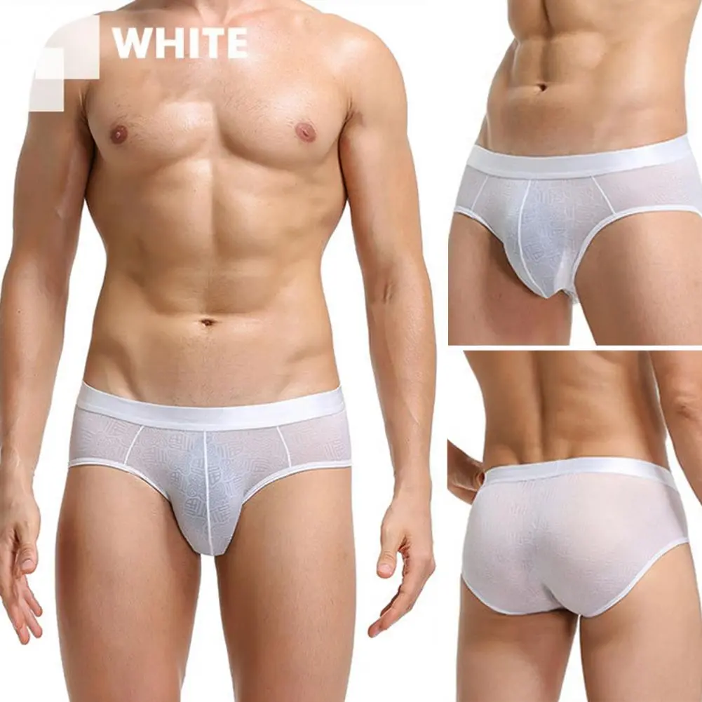 Stylish Men Briefs Thin Men Underpants Elastic Waists Stretchy Good Stretch Close Fit Briefs