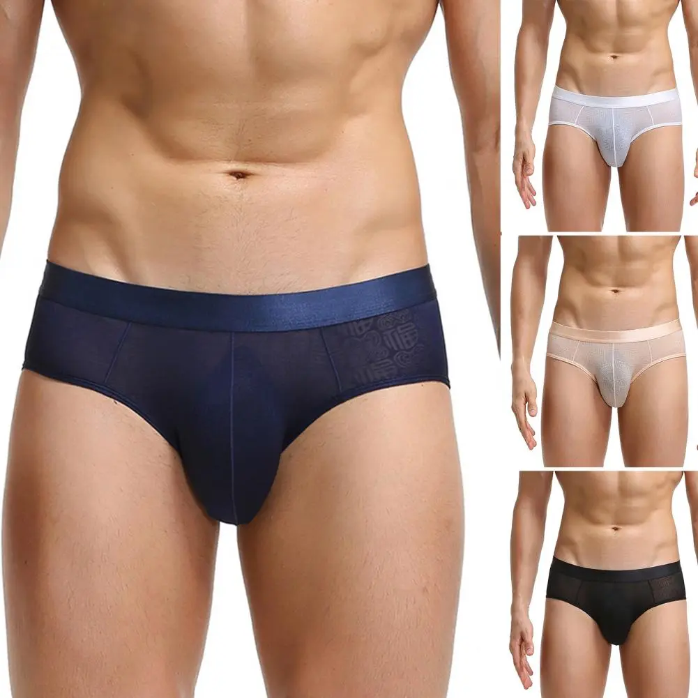 Stylish Men Briefs Thin Men Underpants Elastic Waists Stretchy Good Stretch Close Fit Briefs