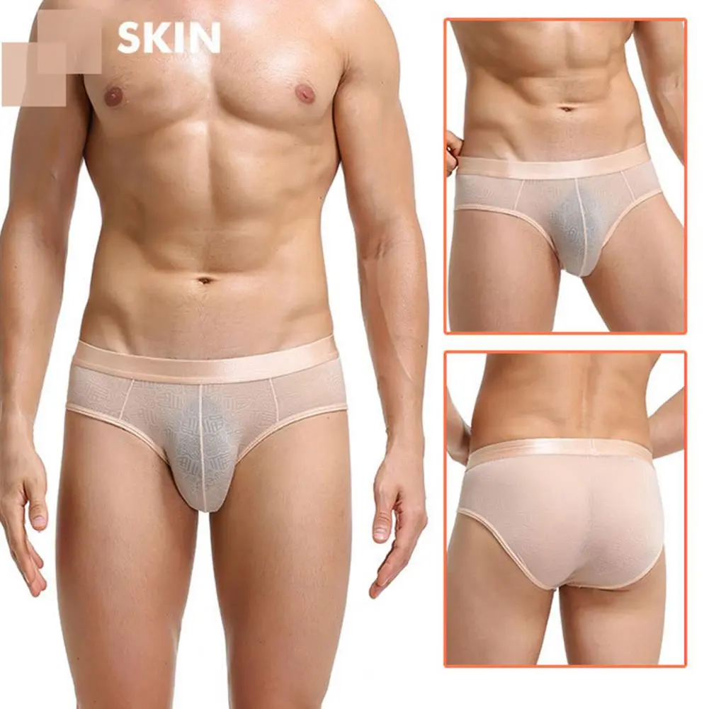 Stylish Men Briefs Thin Men Underpants Elastic Waists Stretchy Good Stretch Close Fit Briefs