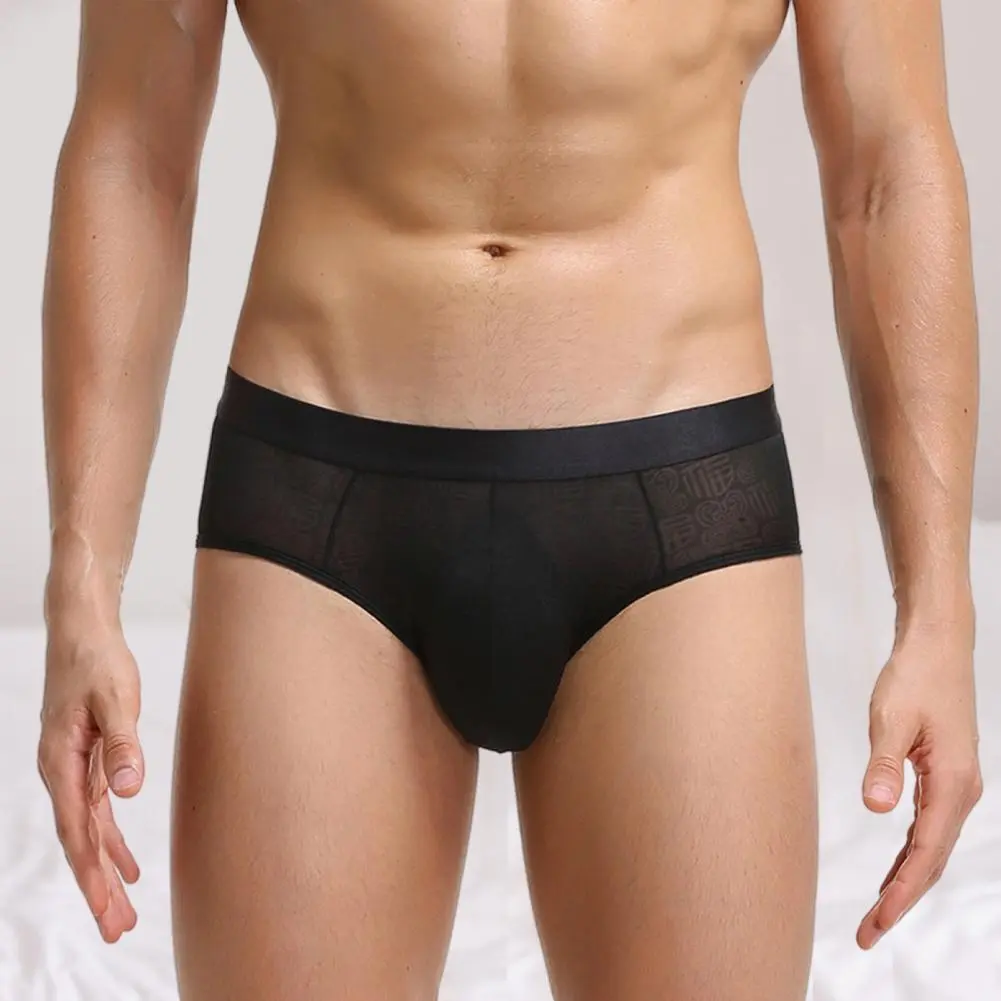 Stylish Men Briefs Thin Men Underpants Elastic Waists Stretchy Good Stretch Close Fit Briefs