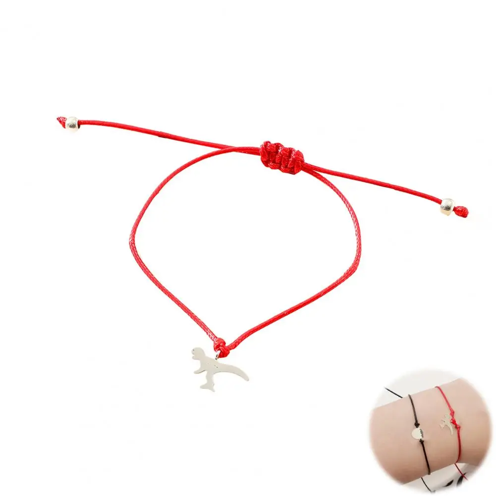 Women Charm Bracelet Mother Day Bracelet Handmade Dinosaur Heart Pendant Bracelet for Women Adjustable Size Wristband
