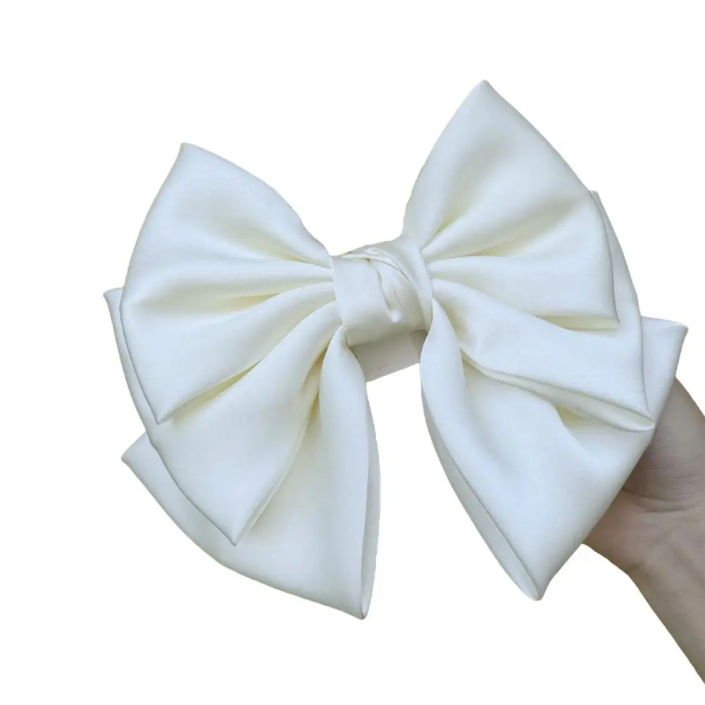Hair-friendly Hair Clips Durable Plastic Hair Clips Elegant Satin Bowknot Hair Clips for Women Back Head Claw with for Styling