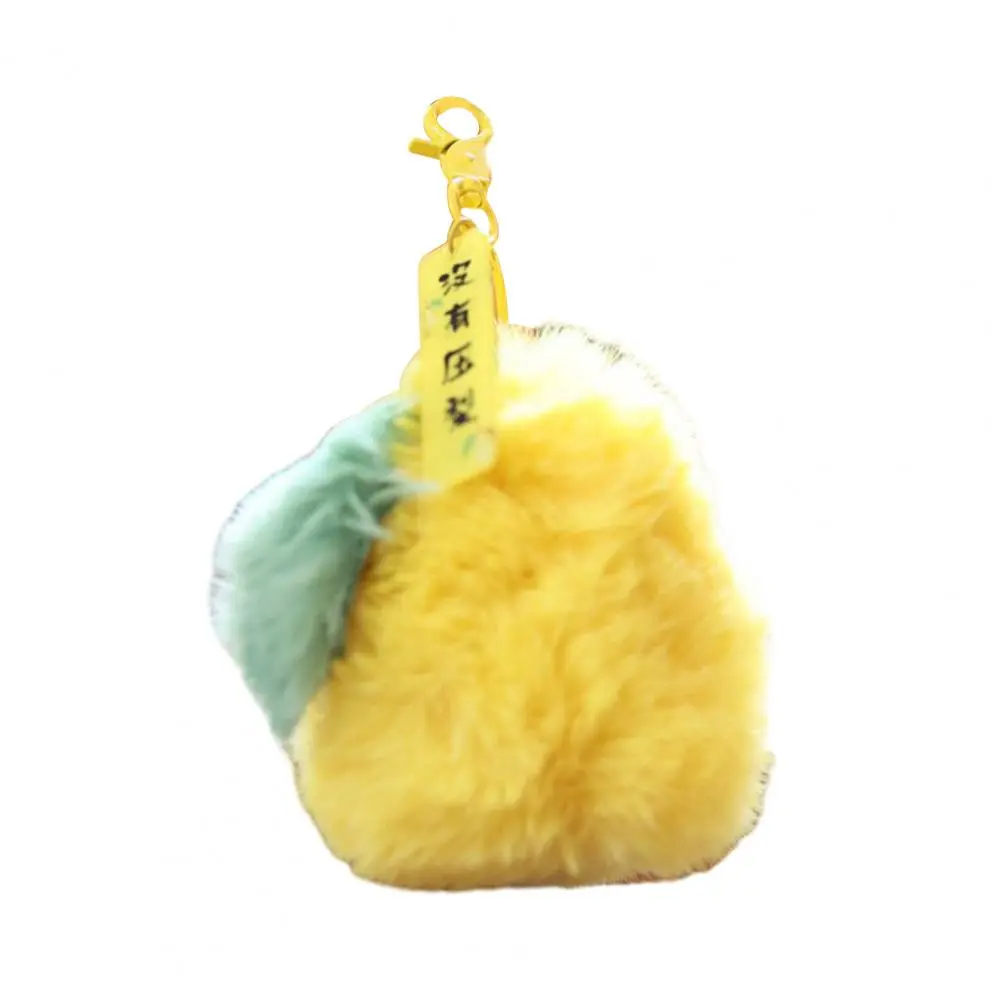 Quirky Backpack Decoration Plush Pear Doll Keychain Backpack Accessory with Furry Touch Cute Fruit Pendant Key Holder for Bags