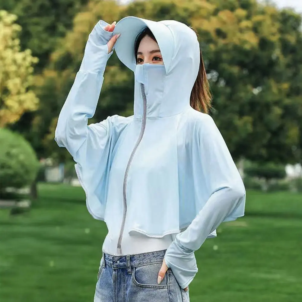 Quick-dry Sun Protection Clothing Material Sun Protection Clothing Sun Protection Riding Coat with Thumb for Summer for Outdoor