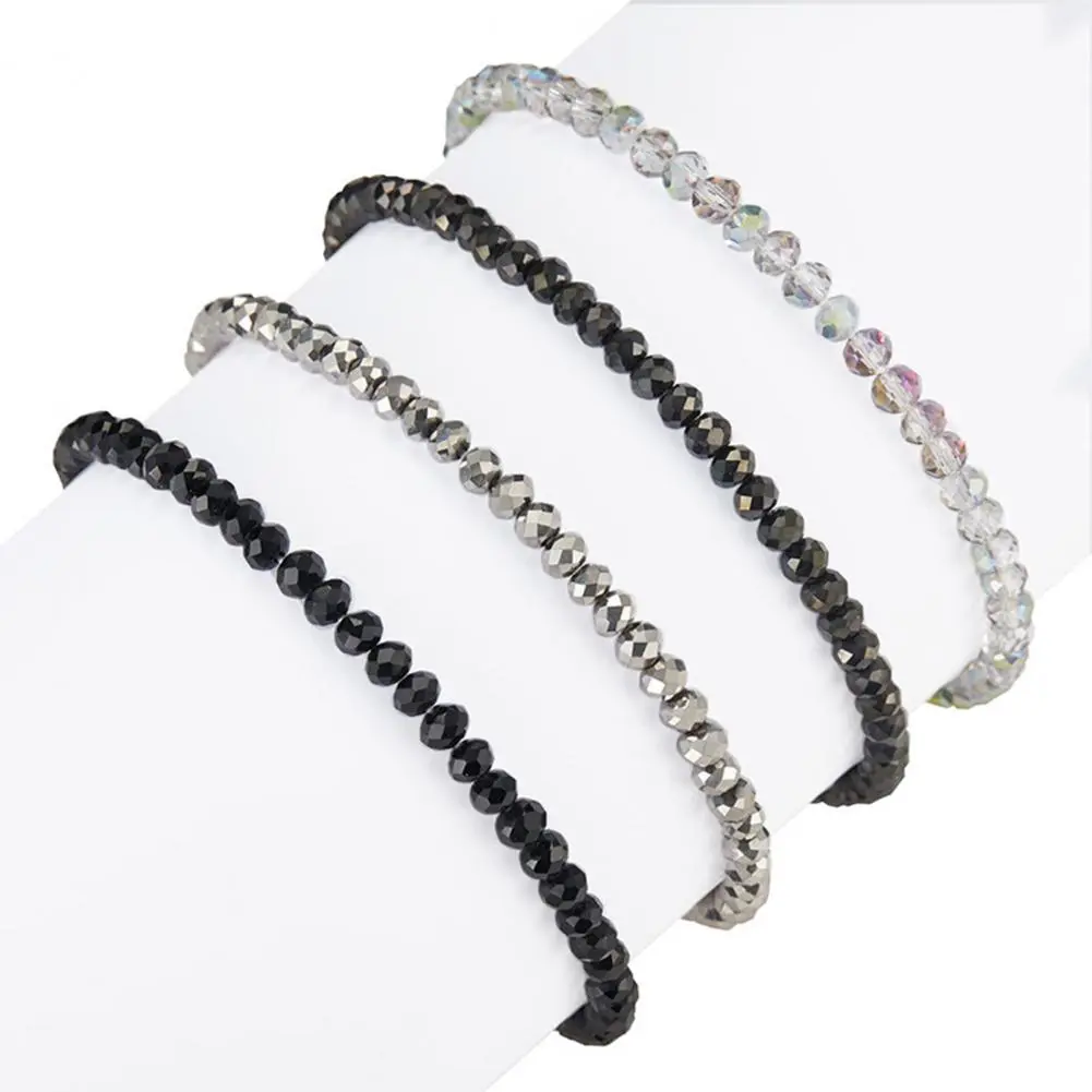 Non-fading Bracelet Simple Style Jewelry Elegant Stacked Bracelet Set with Faux Accents for Wear 4 Piece Beach Bracelet