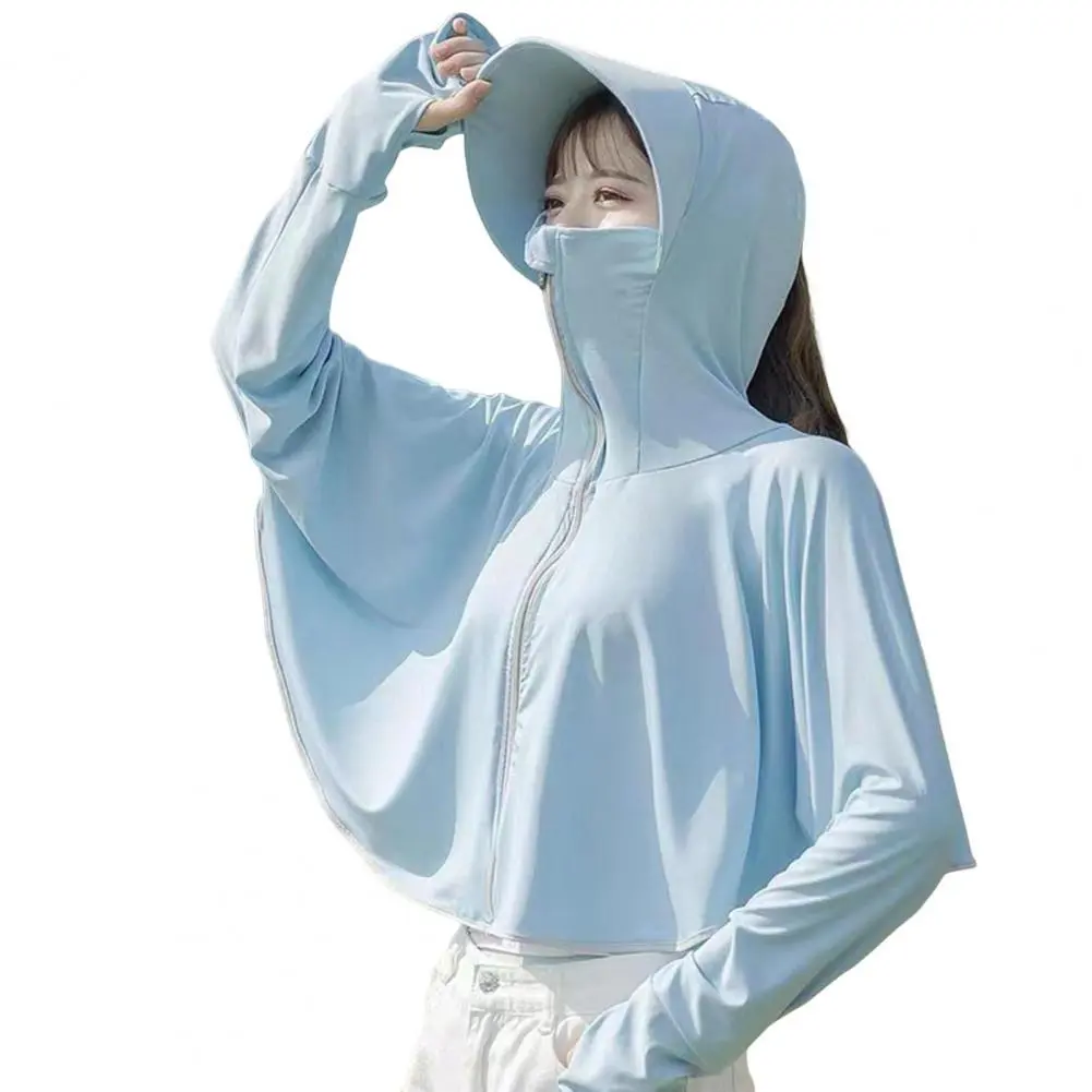 Quick-dry Sun Protection Clothing Material Sun Protection Clothing Sun Protection Riding Coat with Thumb for Summer for Outdoor