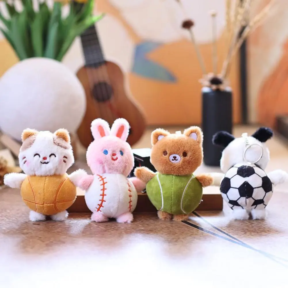 Doll Pendant Keychain Healing Doll Pendant Plush Doll Keychain Animal Ball Shape Pendant Lightweight Backpack Car Accessories