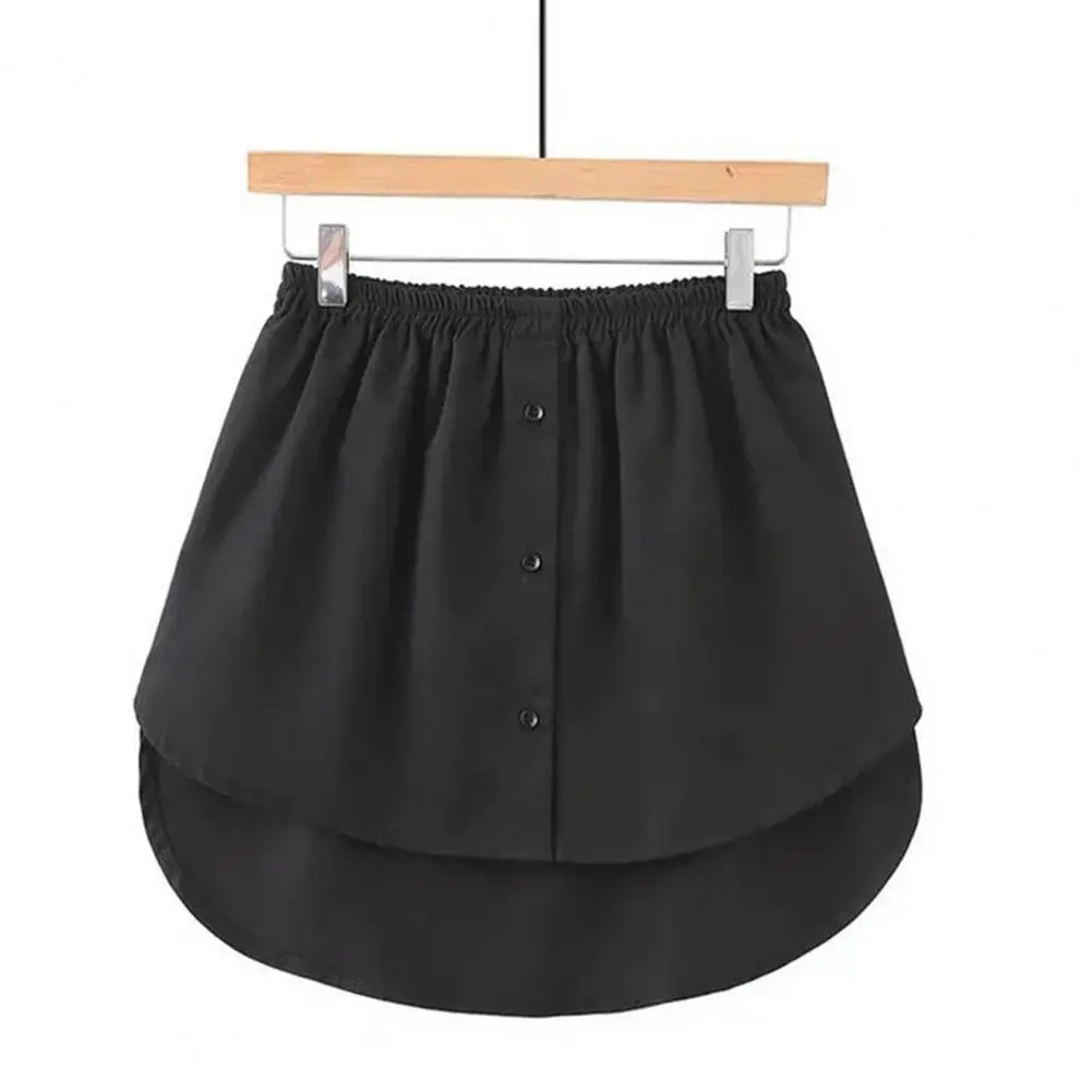 Women Solid Color Skirt Women Skirt Elastic Waist Mini Skirt with Button Decor Solid Color Short for Women Stylish for Everyday