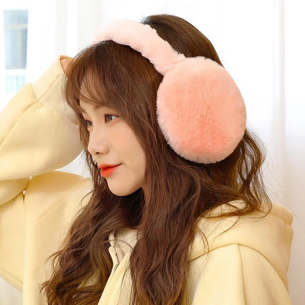 Compact Earmuffs Foldable Earmuffs Cozy Solid Color Women's Winter Earmuffs Thick Plush Anti-slip Ear Warmers for Outdoor