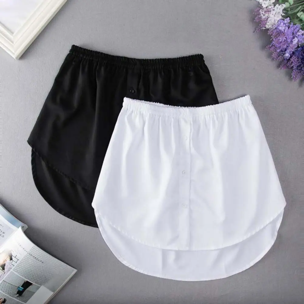 Women Solid Color Skirt Women Skirt Elastic Waist Mini Skirt with Button Decor Solid Color Short for Women Stylish for Everyday