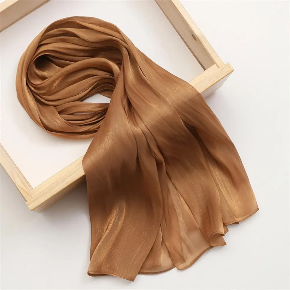 Silky Headscarf Fashionable Shawl Versatile Solid Color Women's Headscarf Shawl for Uv Protection Daily Wear Large Size Islamic
