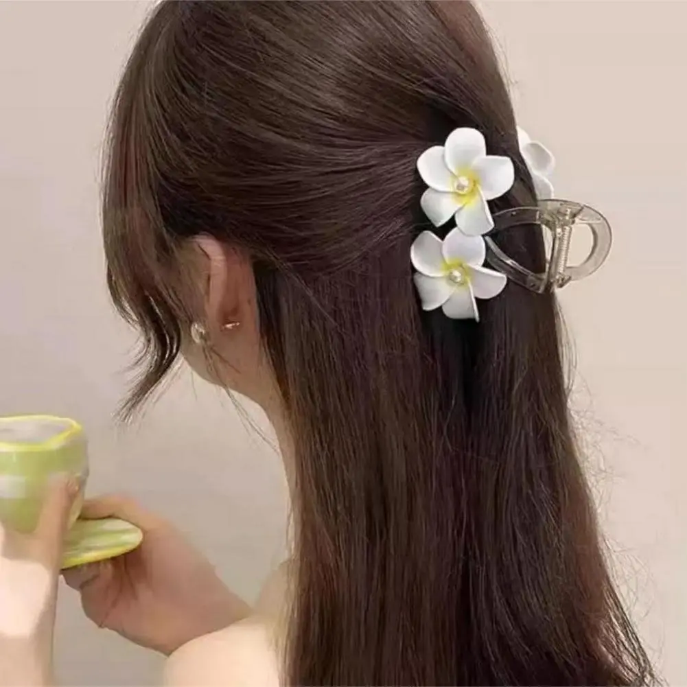 Seaside Vacation Hair Accessory Fixed Hairpin Elegant Faux Pearl 3d Flower Hair Clip for Wear Parties Decorative for Side
