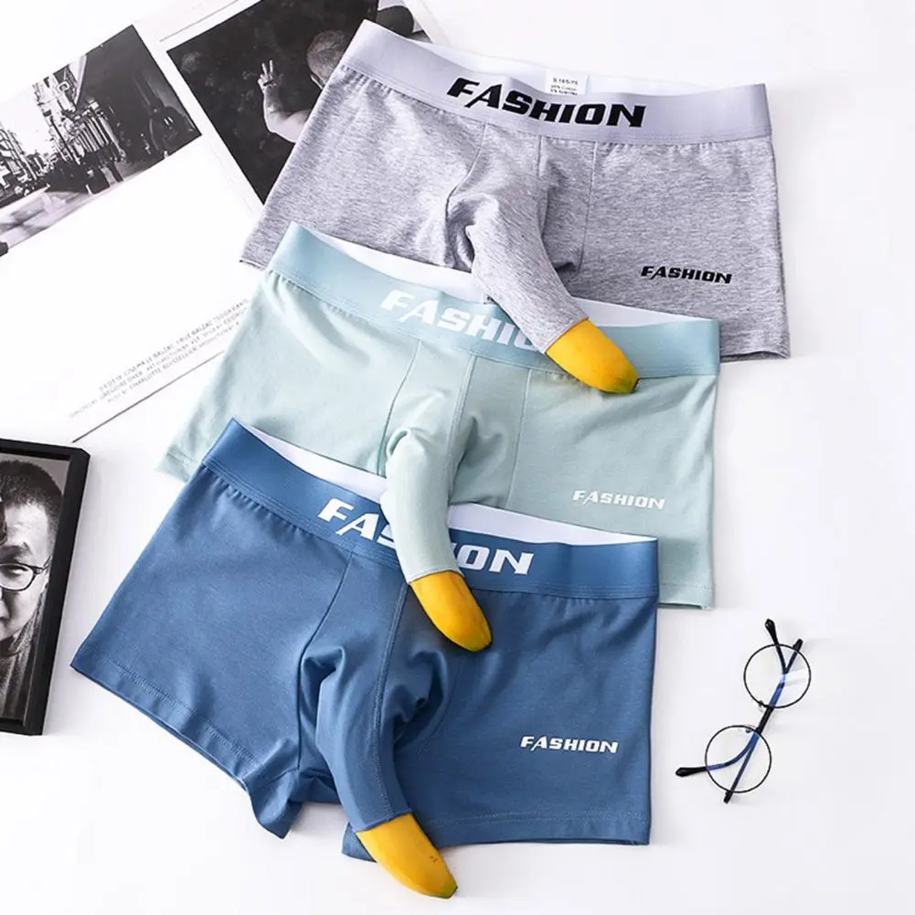 Mid Waist Elephant Nose Letter Print Men Underpants Soft Breathable Bulge Pouch Trunk Panties Men Boxers Underwear