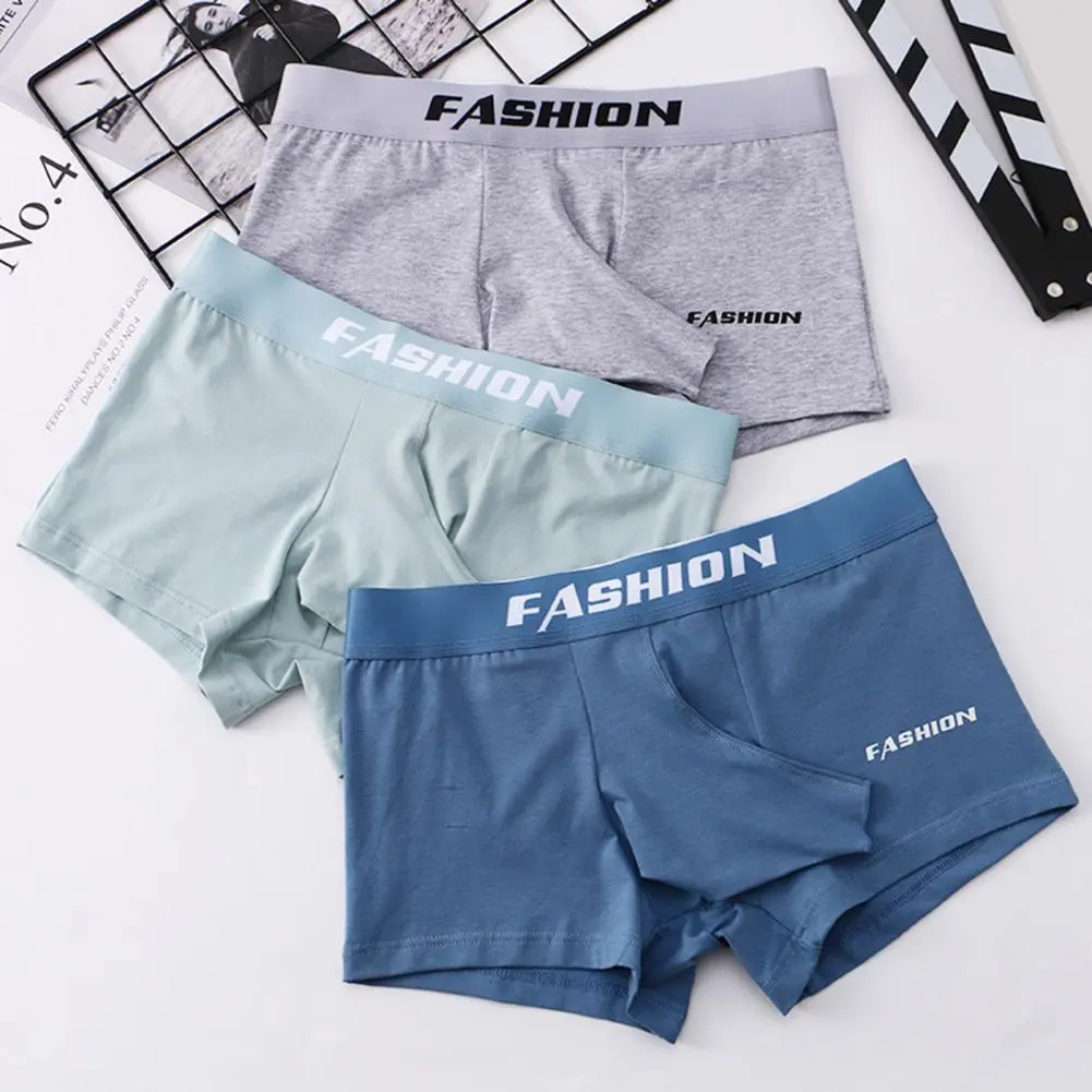 Mid Waist Elephant Nose Letter Print Men Underpants Soft Breathable Bulge Pouch Trunk Panties Men Boxers Underwear