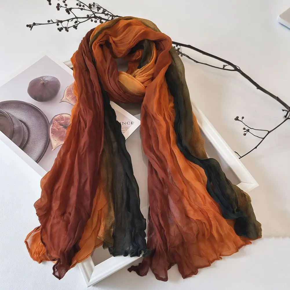 Women Tie-dye Scarf Tie-dye Women's Scarf Soft All-weather Shawl for Autumn/winter Versatile Outdoor Accessory with Smooth