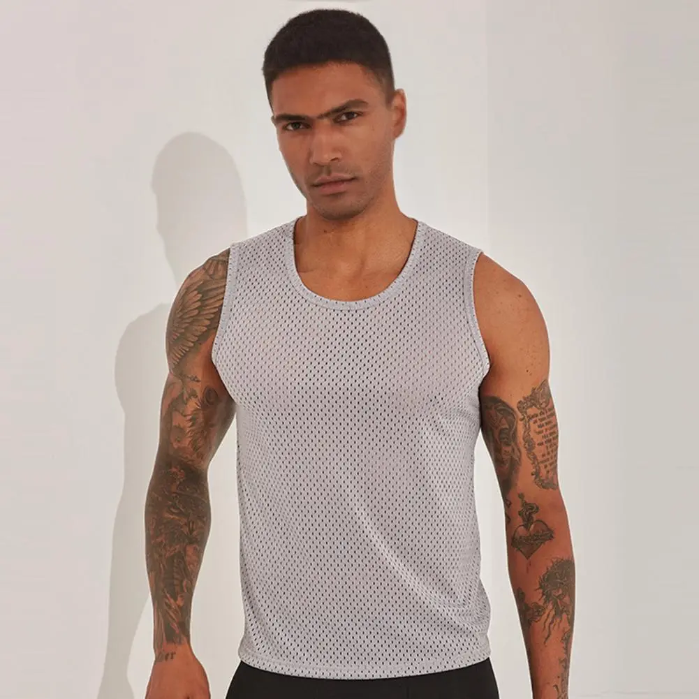 Quick-dry Sleeveless Shirt Lightweight Vest for Men Men's Lightweight Breathable Mesh Tank Tops for Exercise Fitness
