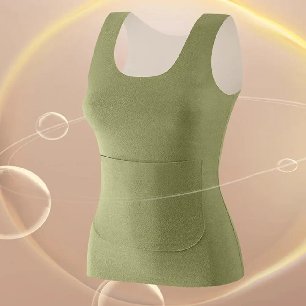 Warm Tank Top Women Solid Color Vest Women's Seamless Thermal Vest with Plush Lining Slim Fit Design for Fall Winter V for Extra