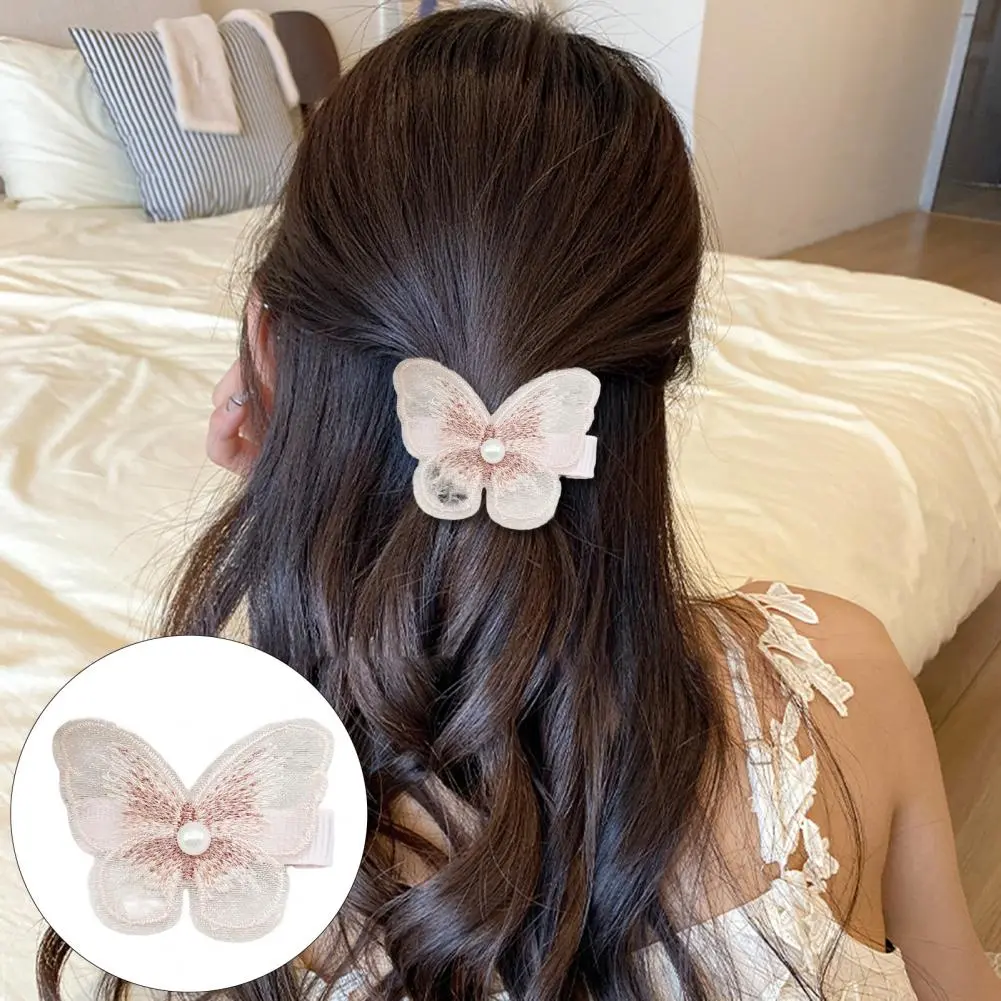 Fabric Butterfly Hair Clip Butterfly Hair Clip Set of 5 Women's Hair Clips with 3d Mesh Yarn Butterfly for Stylish for Women