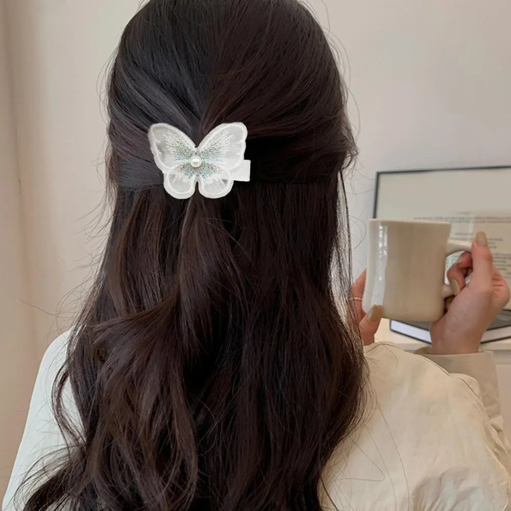 Fabric Butterfly Hair Clip Butterfly Hair Clip Set of 5 Women's Hair Clips with 3d Mesh Yarn Butterfly for Stylish for Women