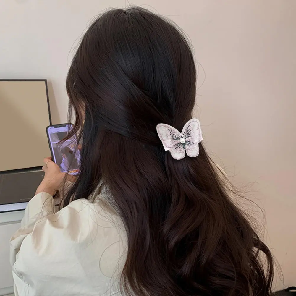 Fabric Butterfly Hair Clip Butterfly Hair Clip Set of 5 Women's Hair Clips with 3d Mesh Yarn Butterfly for Stylish for Women