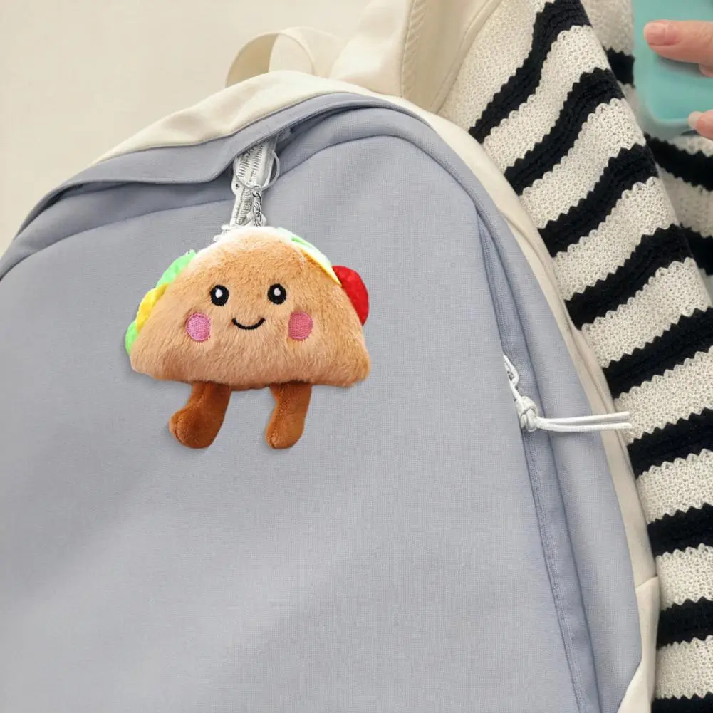 Cartoon Sandwich Style Charm Cute Doll Pendant Keychain Cartoon Style Plush Keyring for Car Backpacks Adorable Sandwich Design
