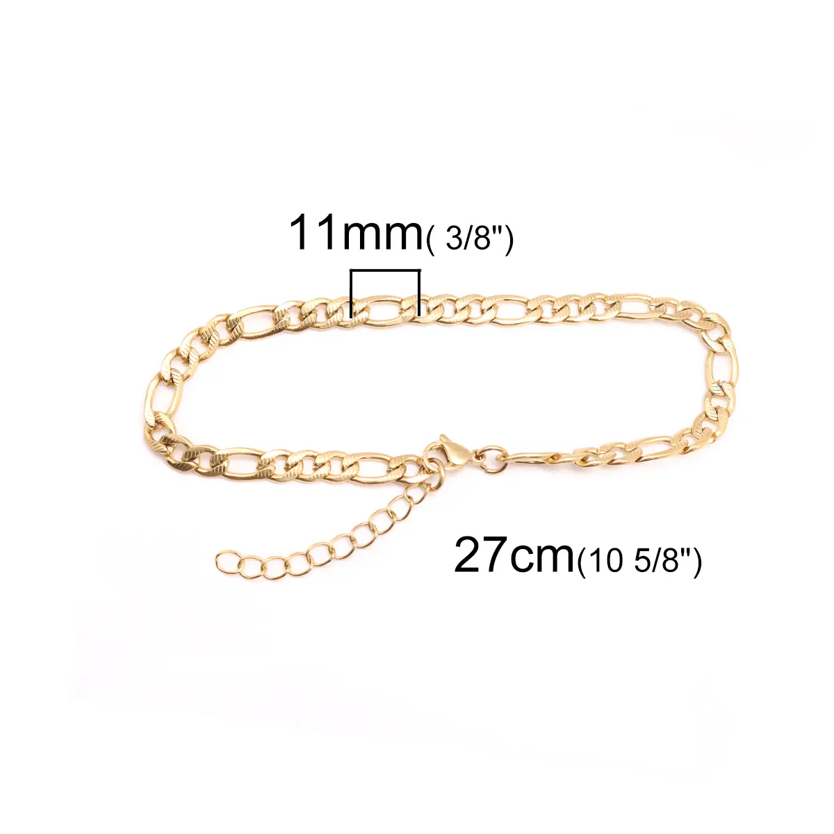 New Fashion 304 Stainless Steel Anklet Gold Color Oval For Women Summer Beach sandals Foot Jewelry 23.5cm(9 2/8") long, 1 Piece