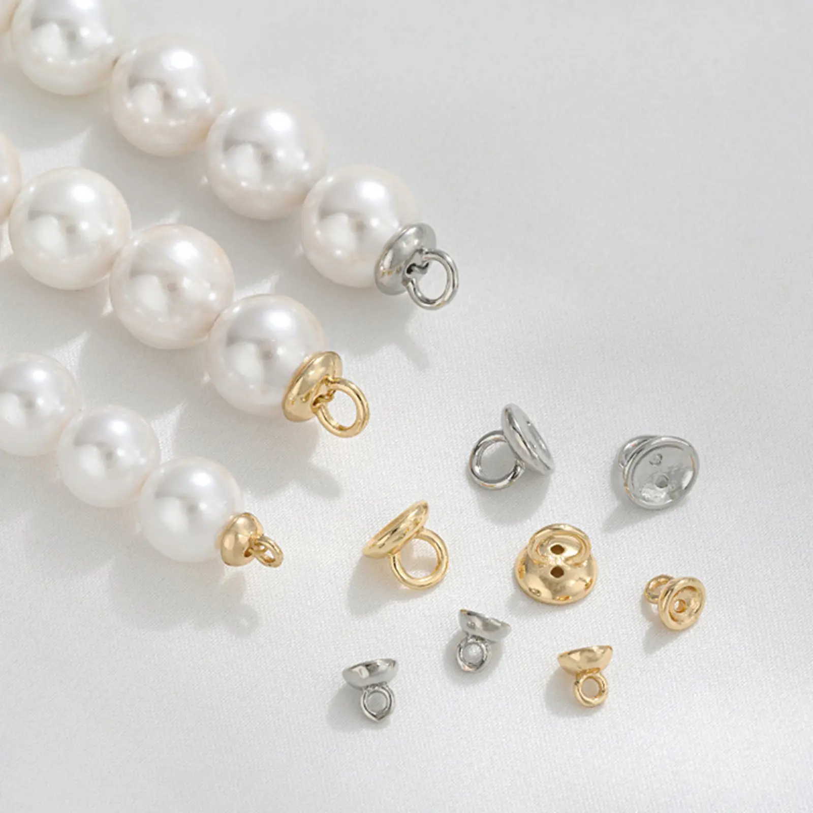 5/10PCs Brass Beads Caps 4/6MM With Holes For Threading End Caps For Necklace Bracelet Jewelry Making Round Accessories