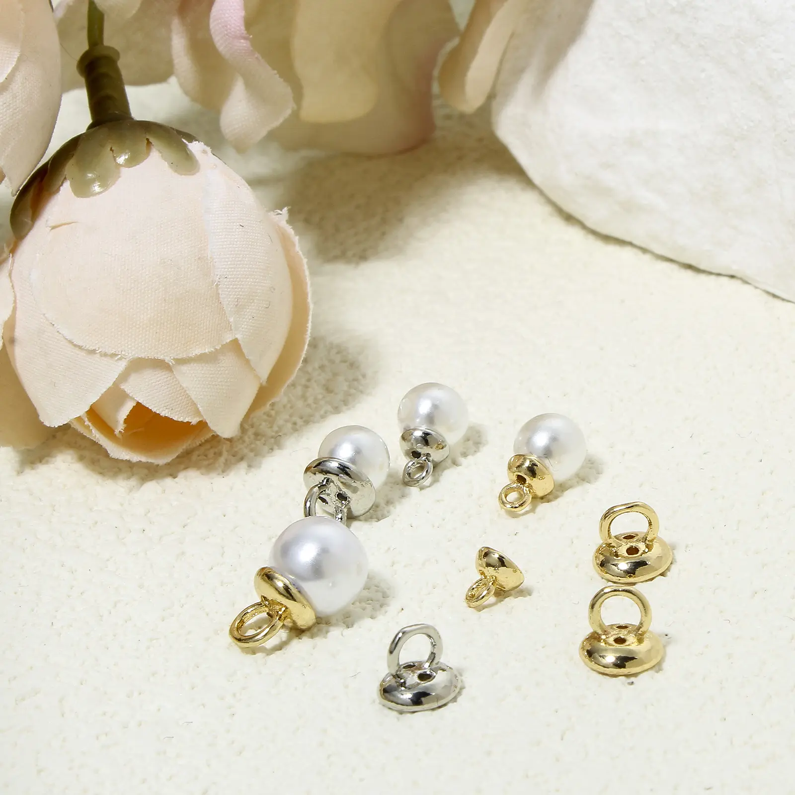 5/10PCs Brass Beads Caps 4/6MM With Holes For Threading End Caps For Necklace Bracelet Jewelry Making Round Accessories