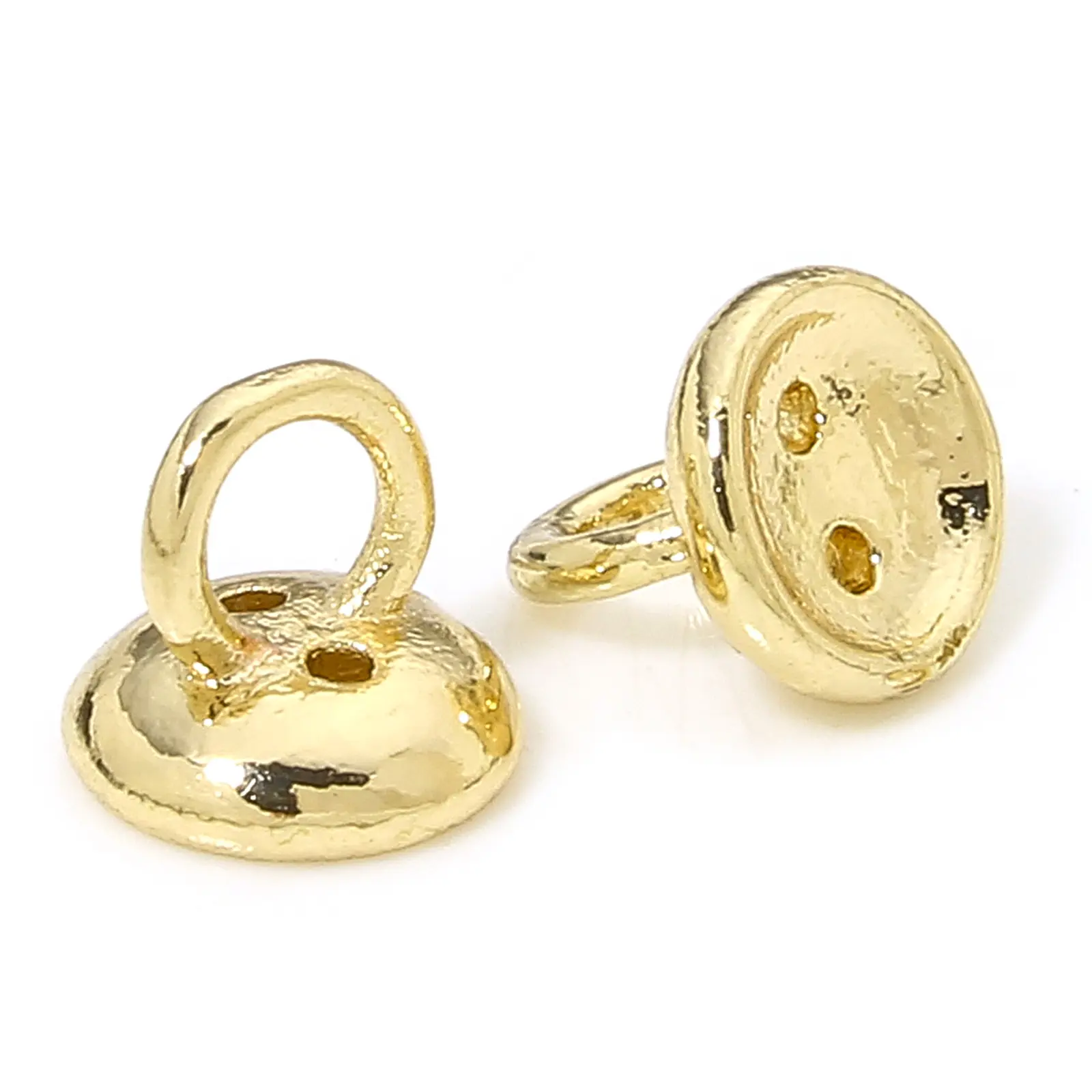 5/10PCs Brass Beads Caps 4/6MM With Holes For Threading End Caps For Necklace Bracelet Jewelry Making Round Accessories