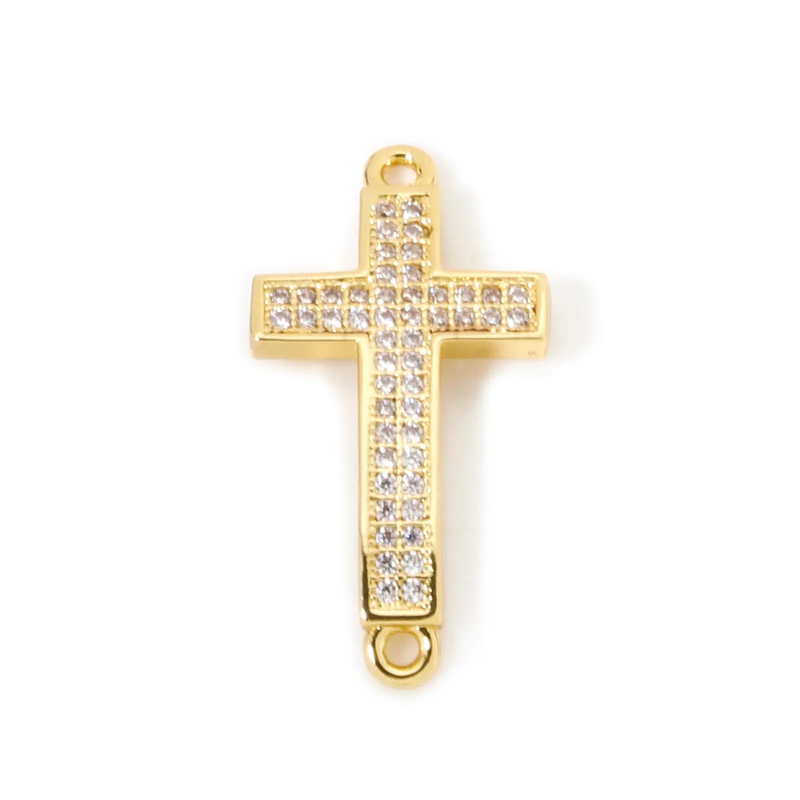 1 Piece Brass Micro Pave Charm Pendant 18K Real Gold Plated Clear Cubic Zirconia Bat Cross Wine Glass For DIY Necklace Making