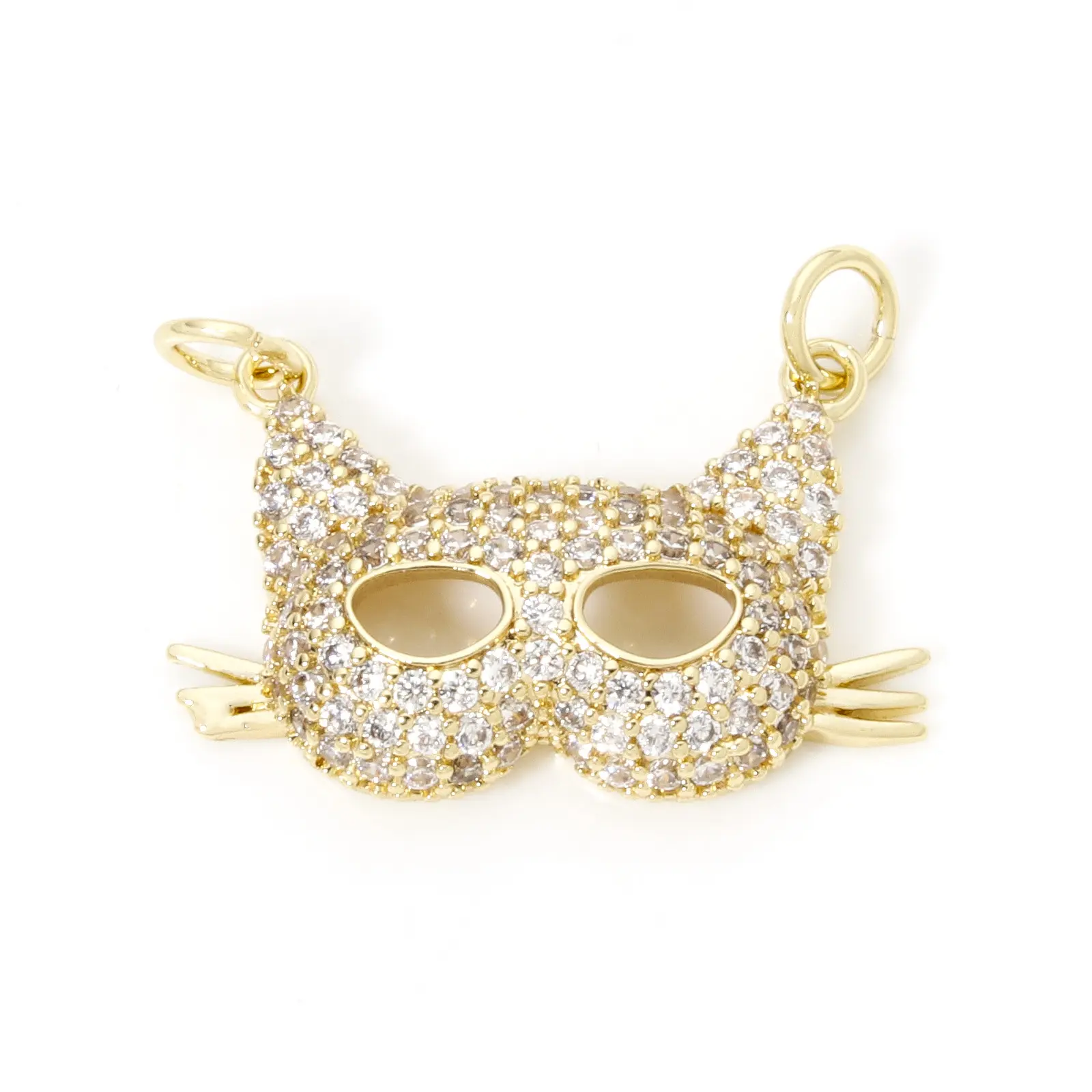 1 Piece Brass Micro Pave Charm Pendant 18K Real Gold Plated Clear Cubic Zirconia Bat Cross Wine Glass For DIY Necklace Making