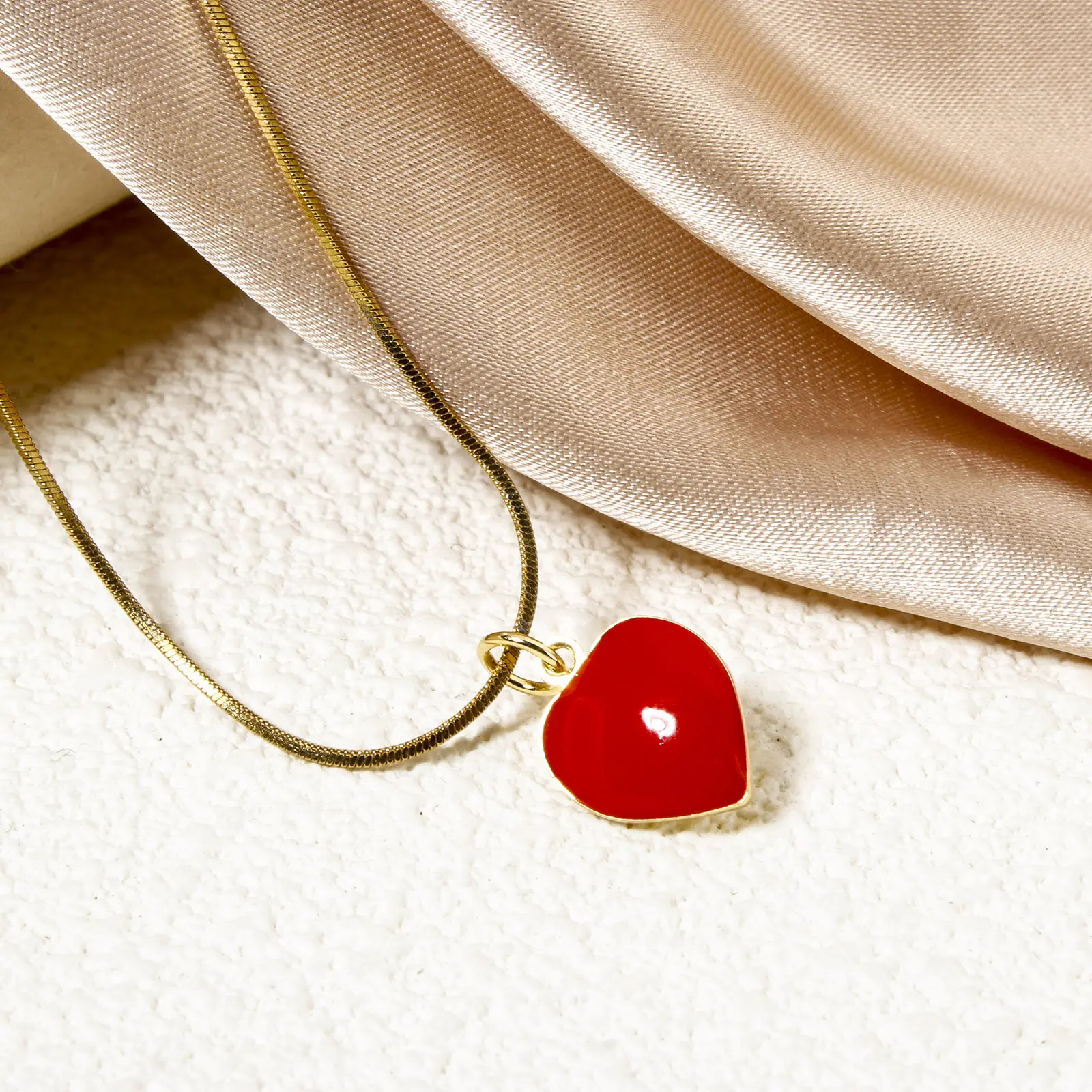 2 PCs Brass Valentine's Day Charms 18K Real Gold Plated Red Enamel Heart Pendants For DIY Necklace Jewerly Making 17mm x 11mm