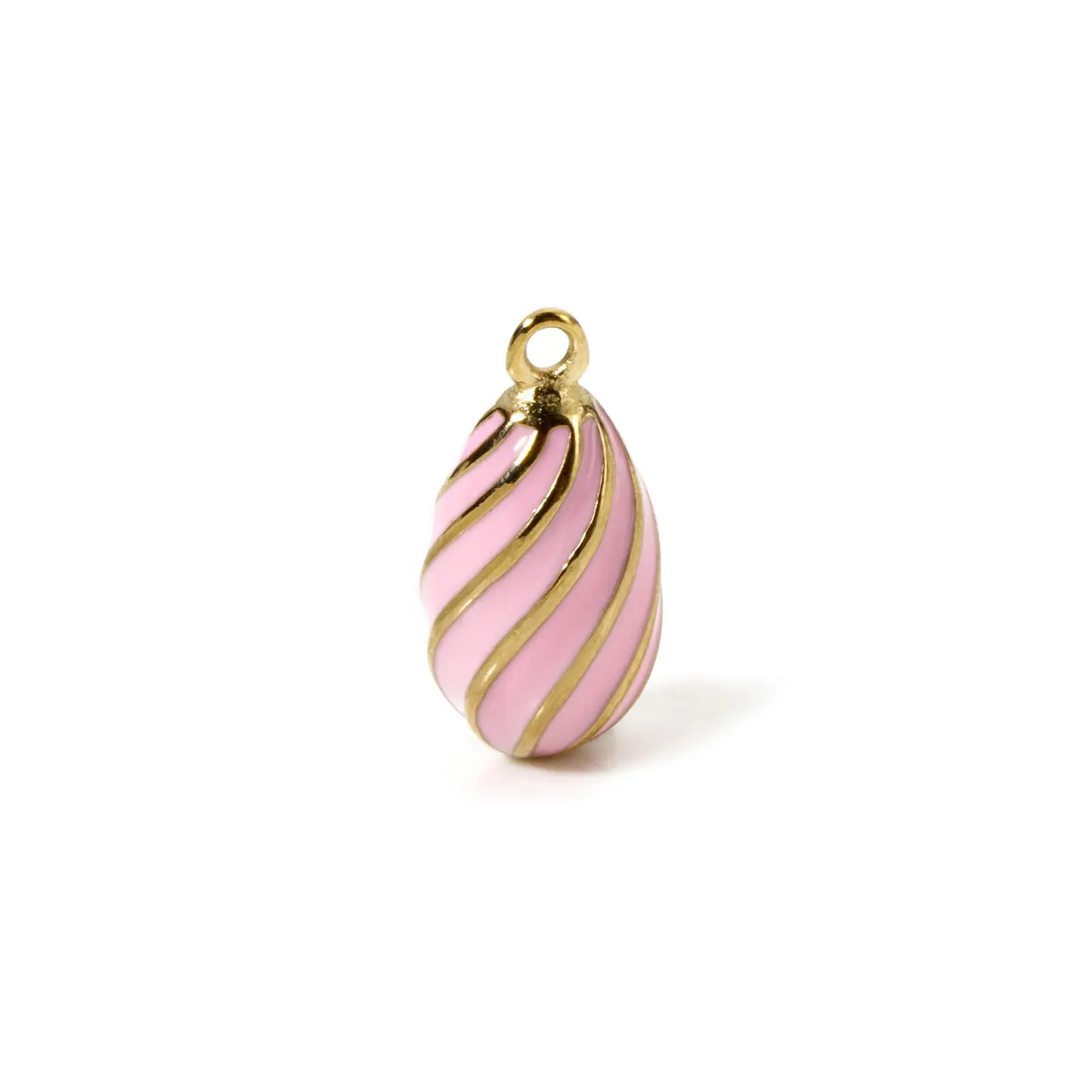 1 Piece Easter Egg Charms 304 Stainless Steel 14K Real Gold Plated Drop Spiral Pendant Necklace DIY Making 20mm x 10mm