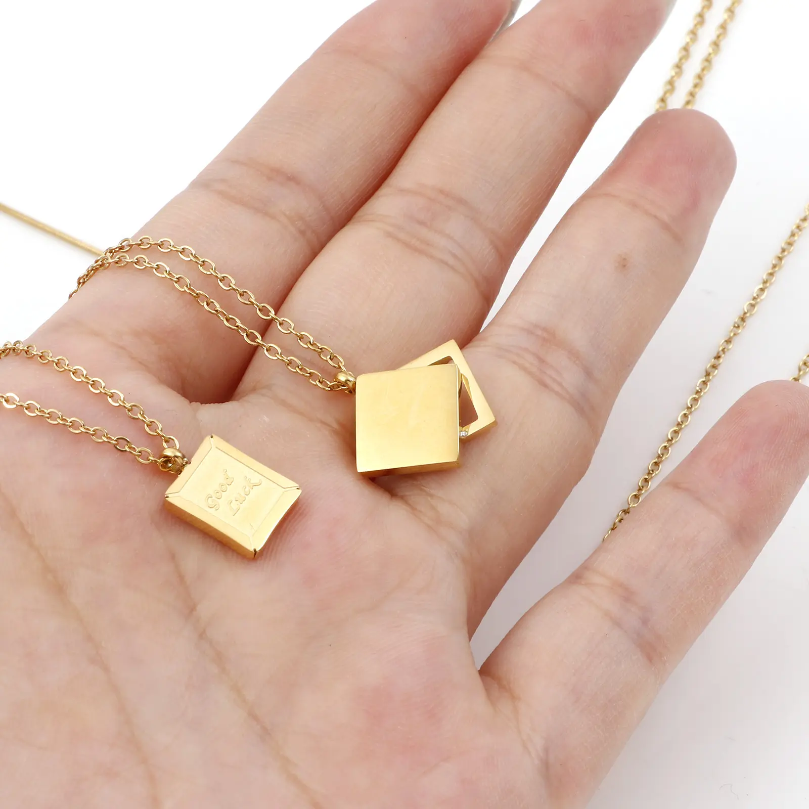 1 Piece Fashion 304 Stainless Steel Link Cable Chain Necklace Gold Color Oval Pendant Necklace For Women Party Jewelry Gifts