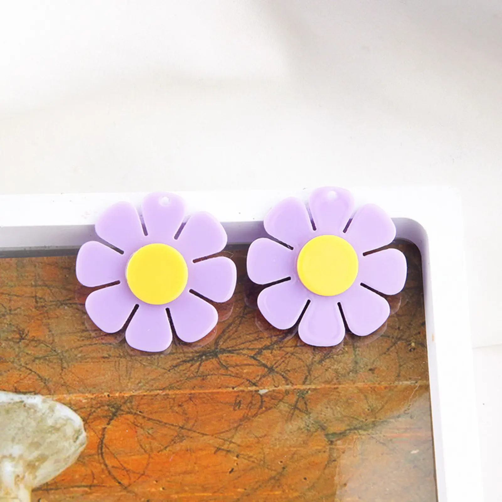 Korean Ins Style Multicolor Acrylic Sweet Flower Pendants For DIY Fashion Making Jewelry Earrings Necklace Accessories, 5PCs