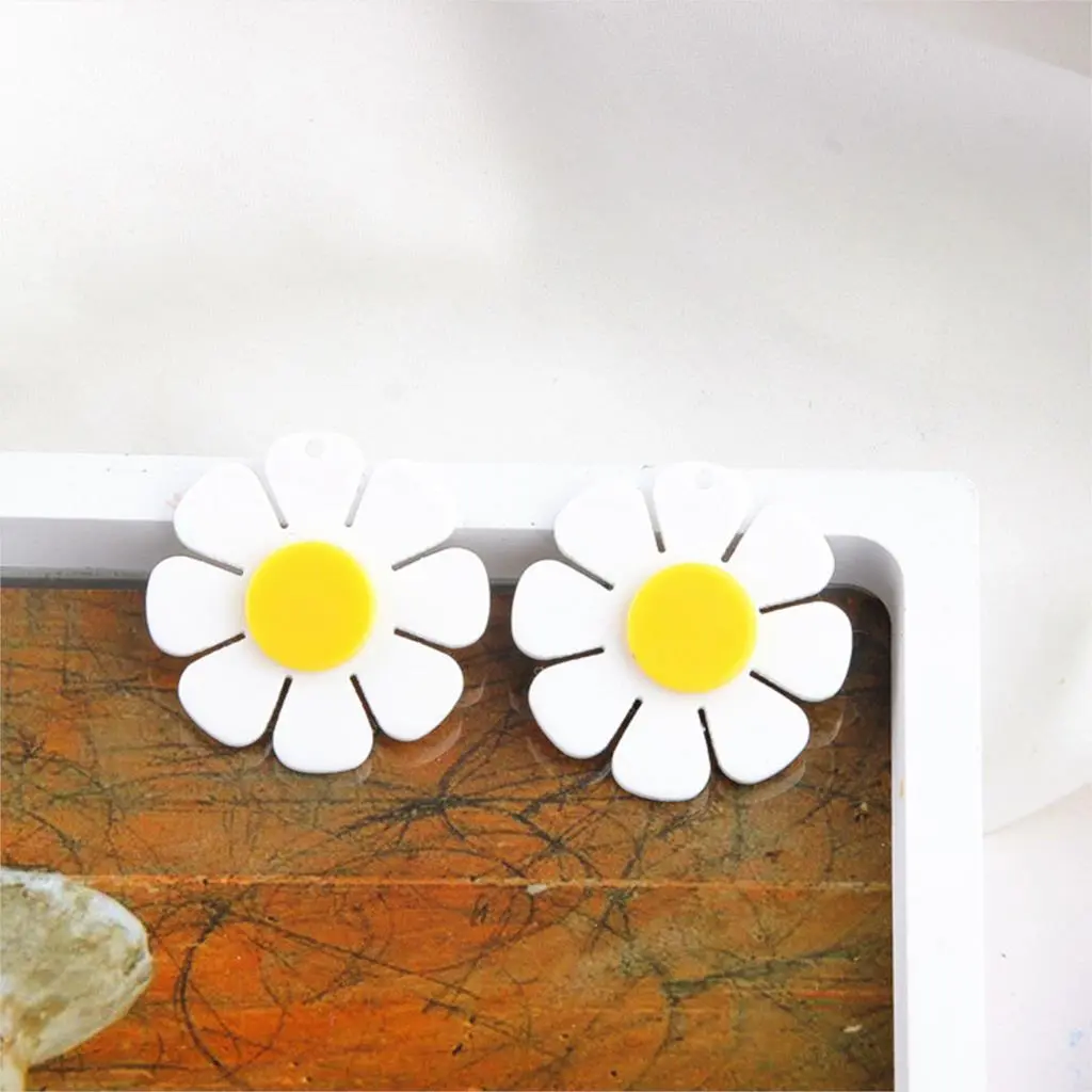 Korean Ins Style Multicolor Acrylic Sweet Flower Pendants For DIY Fashion Making Jewelry Earrings Necklace Accessories, 5PCs