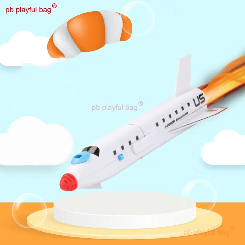 Outdoor Sports Fun Flight Rocket Launch Space Shuttle Leisure Toys Slingshot Parachute Children's Puzzle Interactive Gifts ZG188
