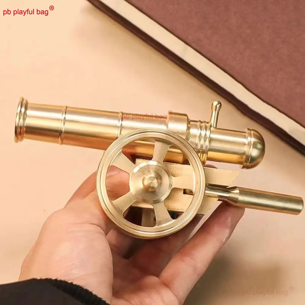 Mini Metal Cannon Brass Ornaments Model Launcher Home Office Desktop Decoration Children's Toys Gift HG319