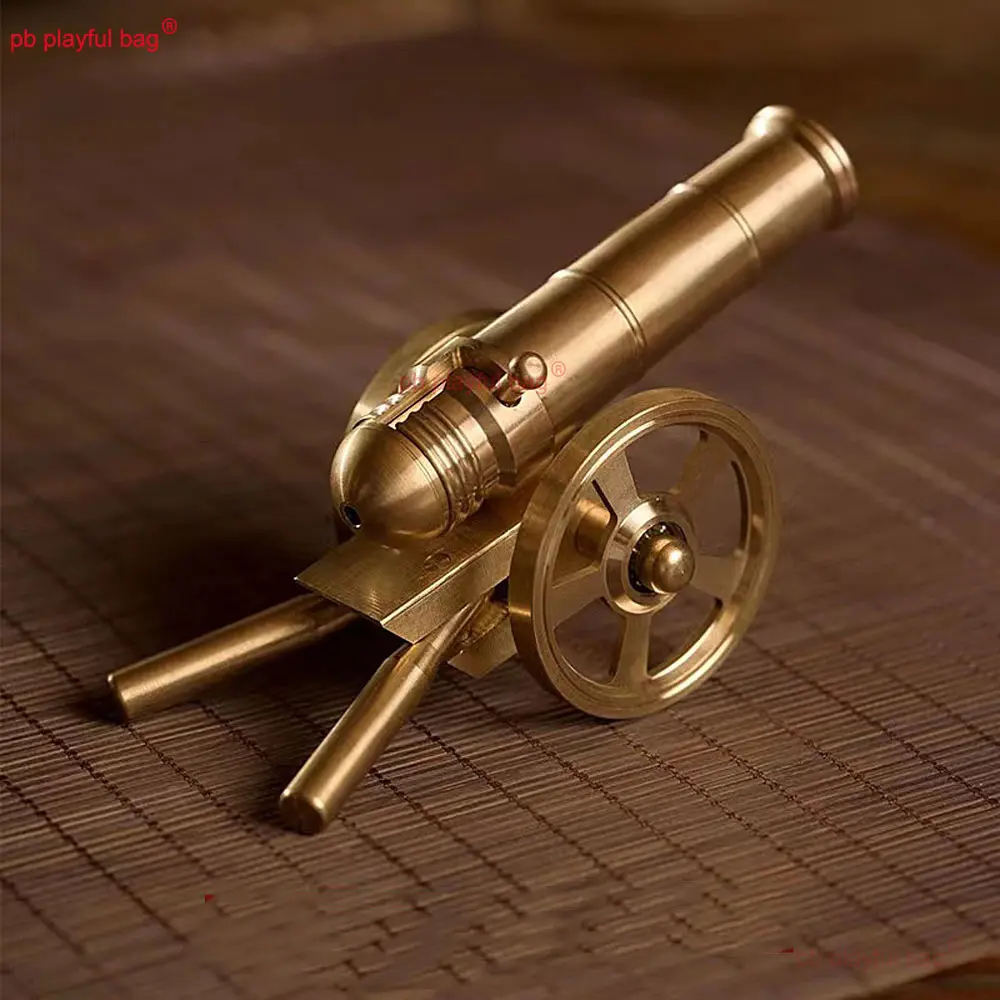 Mini Metal Cannon Brass Ornaments Model Launcher Home Office Desktop Decoration Children's Toys Gift HG319