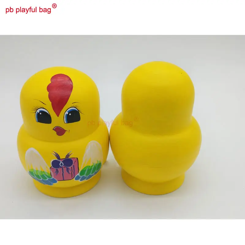 Ten Layer Chicken Russian Dolls Painted Wooden Kids Toy Exquisite Crafts Christmas Gift Russian Nesting Doll Decorations HG47